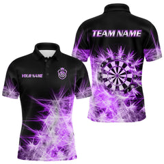 Maxcorners Purple Icy Light Mens Darts Polo & Quarter Zip Shirts Custom Dart Shirts For Team Darts Jerseys MT1511