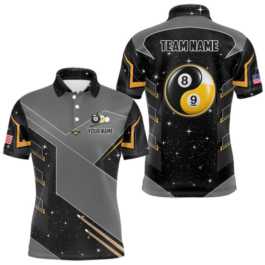 Maxcorners Personalized Yin And Yang 8 Ball 9 Ball Pool Billiard Shirt For Men, Billiard League Team Jersey