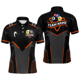 Maxcorners Personalized 8&9 Ball Pool Billiard Polo, 1/4 Zip For Mem&Women Custom Team Billiard Jersey|Orange