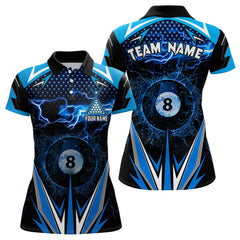 Maxcorners Personalized 8 Ball Pool Thunder Lightning 3D Full Printing Men Billiard Shirts, 3D Billiard Jerseys
