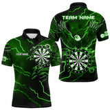 Maxcorners Personalized Thunder Lightning Eagle Green Darts Shirt Polo & Quarter Zip For Men Dart Team Jersey TU1609