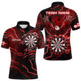 Maxcorners Personalized Thunder Lightning Eagle Red Darts Shirt Polo & Quarter Zip For Men Dart Team Jersey TU1609
