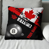 Personalized Grunge Canada Flag Billiard Pillow, Patriotic Throw Pillows