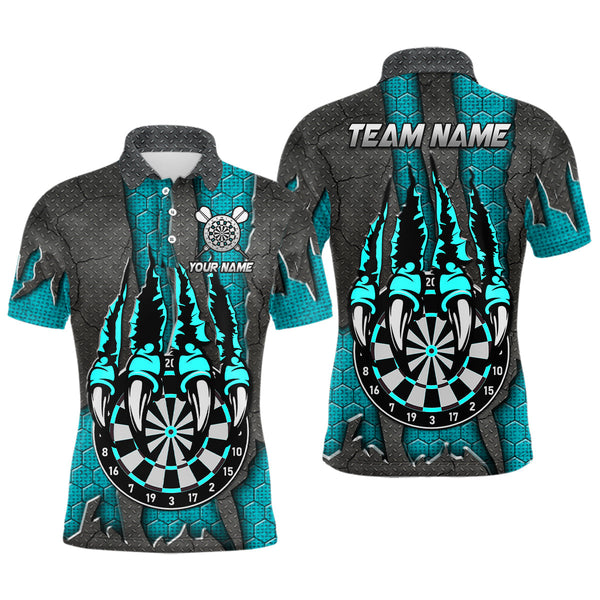 Maxcorners Funny Claw Cyan Darts Board Darts Jersey Customized Name, Team Name 3D Shirt Unisex