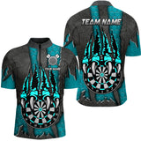 Maxcorners Funny Claw Cyan Darts Board Darts Jersey Customized Name, Team Name 3D Shirt Unisex