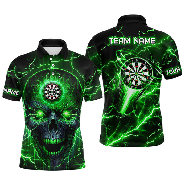 Personalized Green Darts Skull Men Flash Men Dart Polo Shirts