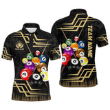 Maxcorners Personalized 3D Billiard Balls Men Polo Shirts Custom Billiards Outfit Idea For Team