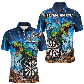 Maxcorners Personalized Dinosaur Funny Darts Shirts For Men Custom Darts Team Jersey, Darts Gifts LM2607
