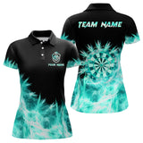 Maxcorners Icy Turquoise Light Darts Polo & Quarter Zip Shirts Custom Dart Shirts For Team Darts Jerseys