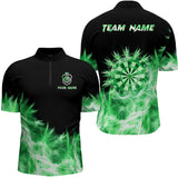 Maxcorners Icy Green Light Darts Polo & Quarter Zip Shirts Custom Dart Shirts For Team Darts Jerseys