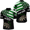 Maxcorners Personalized Us Flag St Patrick Day Dart Shirts For Men & Women Custom Patriotic Shamrock Darts Jerseys