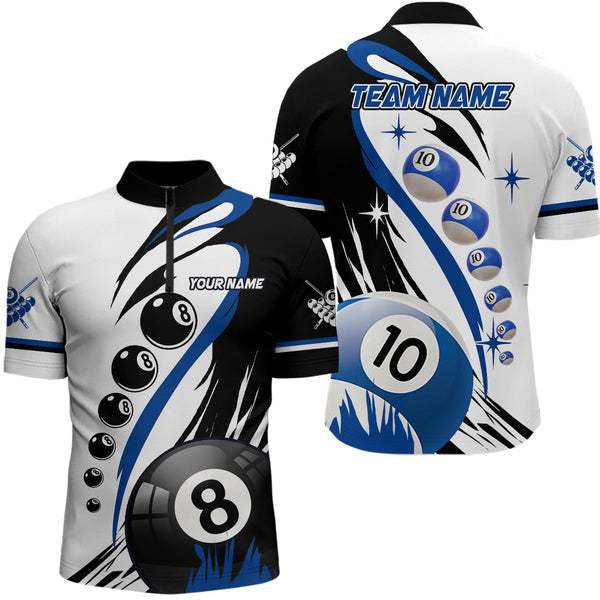 Maxcorners Personalized Billiard 8 Ball & 10 Ball Pool Billiard Shirts For Men Custom Billiard Team Jerseys
