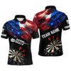 Maxcorners Personalized Glowing American Flag Darts Shirt For Men Custom Patriotic Darts Team Jerseys LM3006