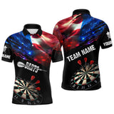 Maxcorners Personalized Glowing American Flag Darts Shirt For Men Custom Patriotic Darts Team Jerseys LM3006