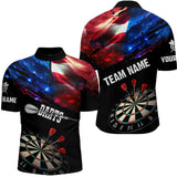 Maxcorners Personalized Glowing American Flag Darts Shirt For Men Custom Patriotic Darts Team Jerseys LM3006