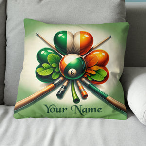 Personalized Clovers Billiard Throw Pillow, Billiard Decorative Pillows