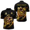Maxcorners Yellow 9 Ball Pool Billiard Shark Polo & Quarter Zip For Men Custom Team League Billiard Jerseys LM2707