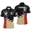 Maxcorners Personalized Retro Texas Flag Billiard Shirts For Men Custom Patriotic Billiard Jerseys Uniform