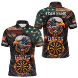 Maxcorners American Flag 3D Dartboard Fire Flame Custom Eagle Darts Shirt For Men, Patriotic Dart Team Jersey MT2808
