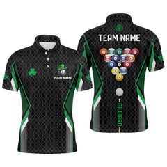 Maxcorners Billiards St Patrick Day Lucky Shirts Men And Women Billiard Polo & 1/4 Zip Shirts Billiard Team Jerseys