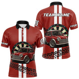 Maxcorners Personalized Red Funny Car Dart Shirts For Men Custom Darts Team Jerseys Polo & Quarter Zip LM1506