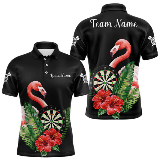 Maxcorners Personalized Tropical Flamingo Darts Shirt For Men, Funny Darts Jerseys Custom Darts Gifts LM0607