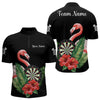 Maxcorners Personalized Tropical Flamingo Darts Shirt For Men, Funny Darts Jerseys Custom Darts Gifts LM0607