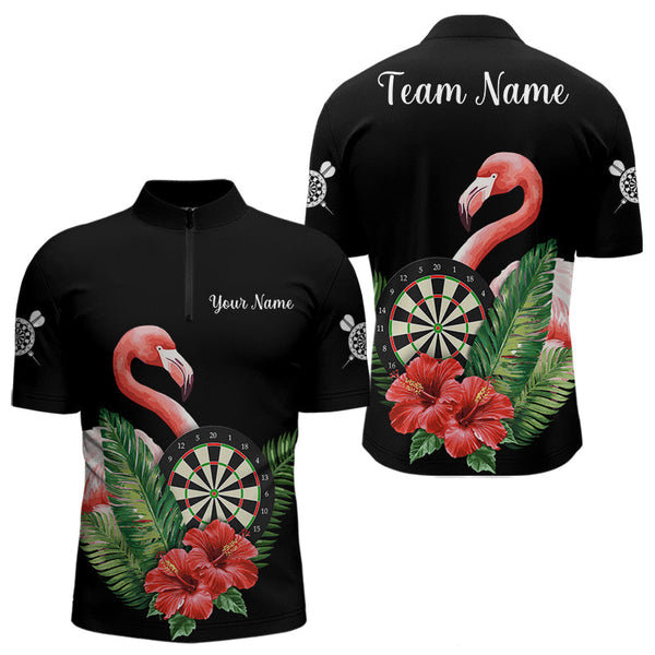 Maxcorners Personalized Tropical Flamingo Darts Shirt For Men, Funny Darts Jerseys Custom Darts Gifts LM0607