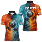 Maxcorners Personalized Dragon Water Fire 3D Billiard Shirt For Men Custom 8 Ball Pool Billiard Team Jerseys LM1506