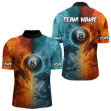 Maxcorners Personalized Dragon Water Fire 3D Billiard Shirt For Men Custom 8 Ball Pool Billiard Team Jerseys LM1506