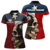 Maxcorners Personalized Grunge Texas Flag Skull Billiard Shirt For Men, 8 Ball Patriotic Pool Team Jerseys  LM1506
