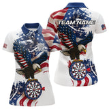Maxcorners Personalized Grunge American Flag Eagle Darts Shirt For Men Custom Patriotic Darts Team Jersey MT0609