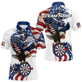 Maxcorners Personalized Grunge American Flag Eagle Darts Shirt For Men Custom Patriotic Darts Team Jersey MT0609