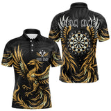 Maxcorners Personalized Phoenix Dartboard Wings Men's Dart Shirts Custom Yellow And Black Darts Team Jerseys TU1108