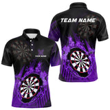 Maxcorners Purple Dartboard Fire Flame Darts Shirt For Men Custom Dart Jersey, Dart Team Shirt Polo & 1/4 Zip MT1309