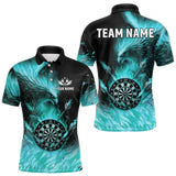 Maxcorners urquoise Flaming Phoenix Darts Jerseys Custom Darts Shirt For Men, Darts Team Polo & Quarter Zip MT2108