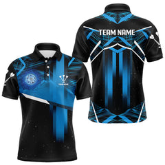 Maxcorners Azure Lightning Dartboard Darts Shirt For Men - Custom Team & Player Name LM1625