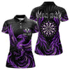 Maxcorners Personalized Phoenix Dartboard Wings Men's Dart Shirts Custom Black And Purple Darts Team Jerseys LM3006