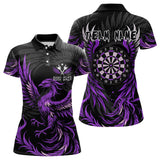 Maxcorners Personalized Phoenix Dartboard Wings Men's Dart Shirts Custom Black And Purple Darts Team Jerseys LM3006