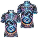 Maxcorners Personalized Blue Purple Thunder Lightning Dragon Billiard Shirt For Men, 8 Ball Pool Team Jersey LM2707