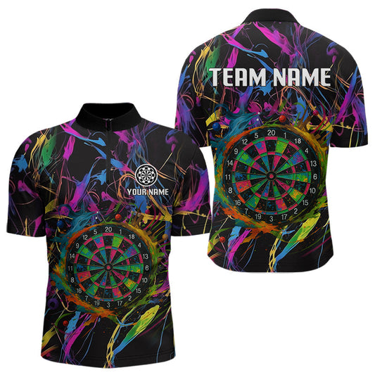Maxcorners Funny Colorful Dartboard Graffiti Style Dart Shirts For Men Custom Darts Team Jerseys, Darts GiftsMT0306