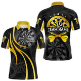 Maxcorners Black And Yellow Darts Jersey For Men Custom Team Polo & Quarter Zip Darts Shirt Uniform TU2807