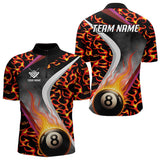 Maxcorners Personalized Flame Orange 8 Ball Pool Billiard Shirt For Men Custom Billiard Team Jerseys LM2707