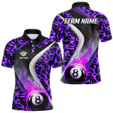 Maxcorners Personalized Flame Purple 8 Ball Pool Billiard Shirt For Men Custom Billiard Team Jerseys LM2707