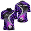 Maxcorners Personalized Flame Purple 8 Ball Pool Billiard Shirt For Men Custom Billiard Team Jerseys LM2707