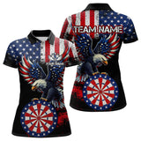 Maxcorners Personalized Patriotic Eagle Dartboard Jersey For Men Custom American Flag Darts Team Shirt MT0609