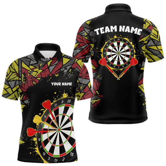 Maxcorners Personalized Graffiti Dart Shirt For Men Custom Funny Darts Jersey Team Polo & Quarter Zi LM2206