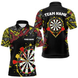 Maxcorners Personalized Graffiti Dart Shirt For Men Custom Funny Darts Jersey Team Polo & Quarter Zi LM2206
