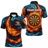 Maxcorners Personalized Blue And Orange Flame Darts Shirt For Men | Custom Storm Fire Team Darts Jersey  LM3006