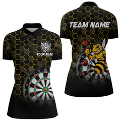 Maxcorners Funny Bee Hexagon Dart Shirts For Men– Custom Darts Team Polo & Quarter Zip Jerseys